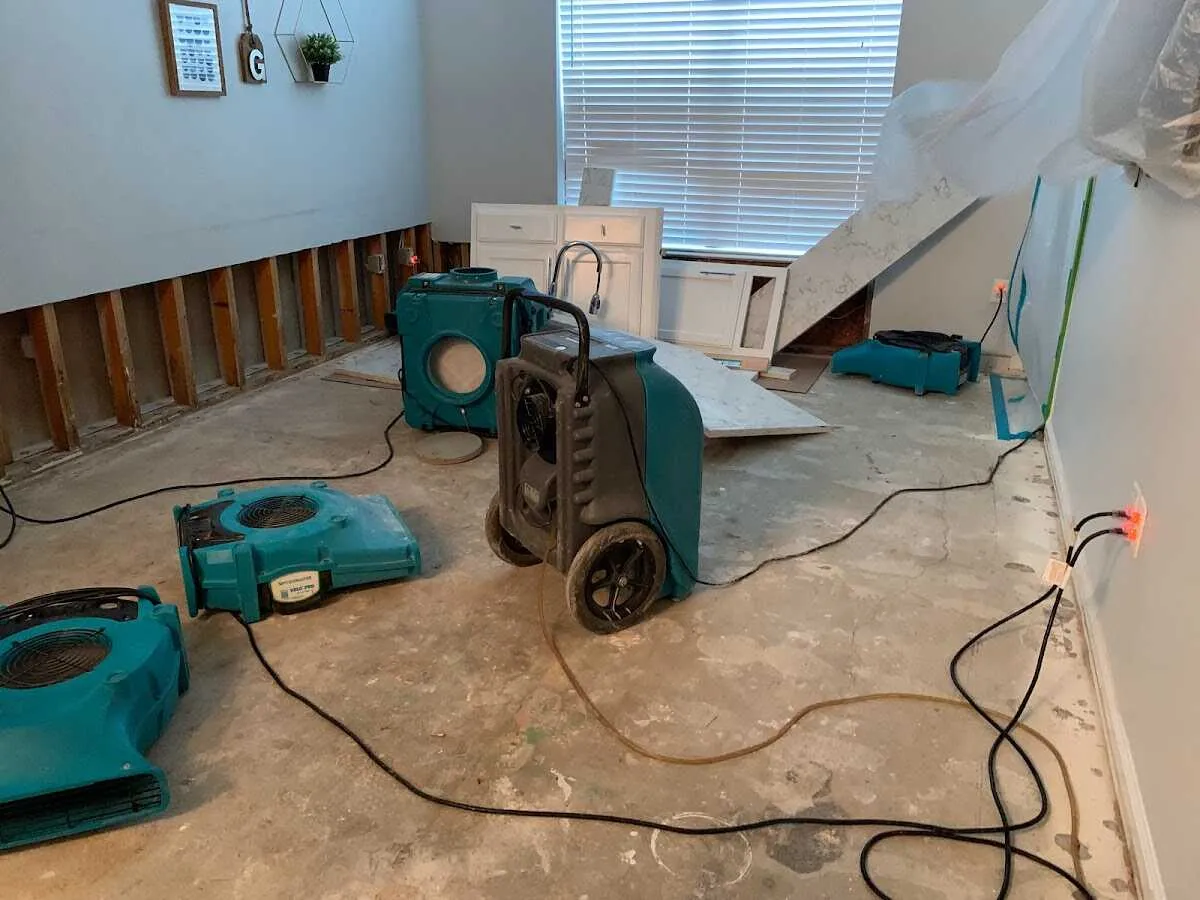 Dehumidifier in flood-cut room for Water Damage Restoration in Walkersville